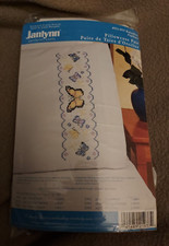 Janlynn Stamped CROSS STITCH Pillowcase Pair 20"X30" -BUTTERFLYS NIP