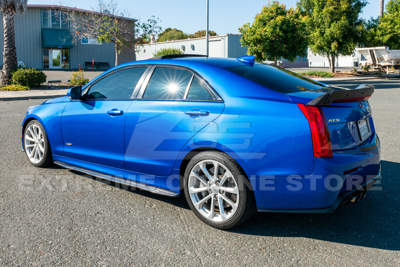 For 1619 Cadillac ATSV CARBON FIBER AddOn Front Lip Splitter & Side