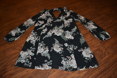 J5- BCBGeneration Long Sleeve Floral Print Polyester Dress Size XS | eBay