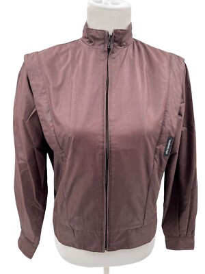 Vtg 80s Members Only by Europe Craft Dark Brown Full Zip Jacket Womens Size  7/8