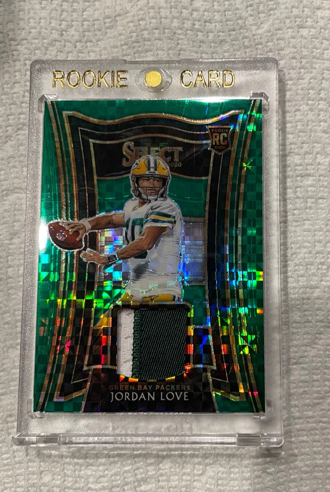 Jordan Love Panini Select Rookie Swatches Prizm #RSJLO Green