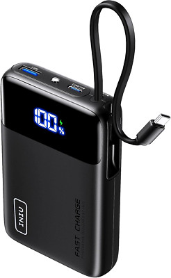 INIU 45W Power Bank - 20000mAh Mini Powerbank mit Integriertem USB-C Kabel - NEU