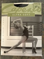 Capezio Black Footless Tights Size S M 1817 ultra soft matte semi opaque women