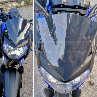 Krator Smoke Windscreen Windshield For 2018-2020 Yamaha MT-07 / FZ-07, Headlight Fairing