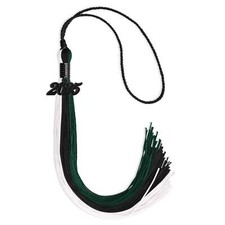 Endea Graduation Black/Hunter Green/White Tassel with Black Date Drop