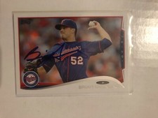 Minnesota Twins BRIAN DUENSING Signed 2014 Topps Card