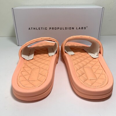 APL Lusso Slide Sandals Leather Slip On Quilted Flats Neon  display picture 1