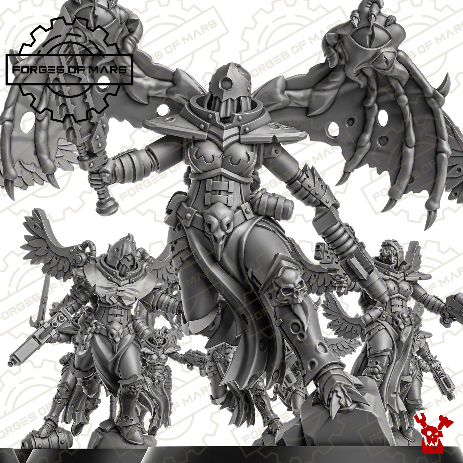 Figurines Daughters of Ruin Battle Witches l'escouade de 5 Fiendkins en résine de 28mm