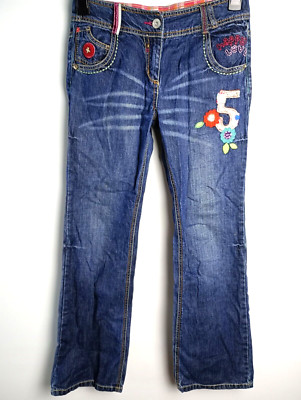 Vintage Next Mädchen Jeans 14 Jahre 164 cm Höhe blau Denim verziert
