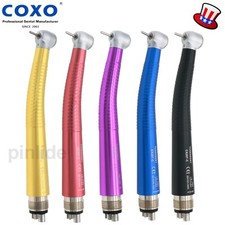 US  COXO Dental Colorful High Speed Handpiece Push Button Air Turbine 4 Holes
