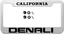 License Plate Frame Chrome Stainless Steel Vinyl Lettering For Denali California License Plate Frame Chrome Stainless Steel Vinyl Lettering For Denali California