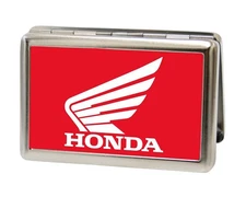 Buckle-Down Metal Wallet-Honda Motorcycle Fcg Red/White 4.0" x 2.9" Multicolor