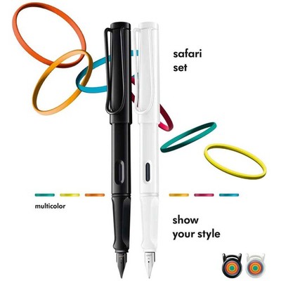 LAMY Safari Füllhalter Set Multicolor Feder M | 2 Stück Füllhalter schwarz + wei
