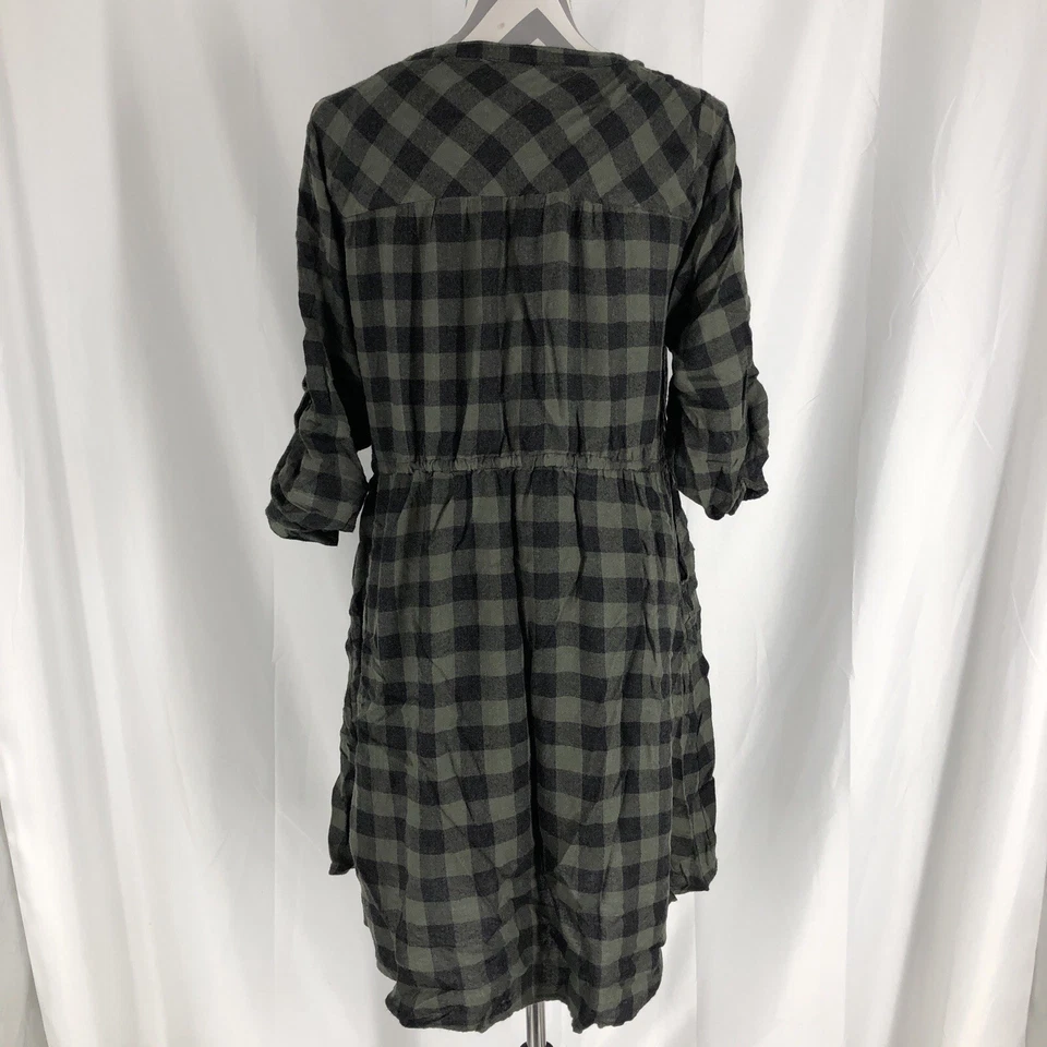 Túnica Babydoll Thallis Torrid Emma Negro Verde Búfalo Cuadros 1/2 Cremallera 3/4 Slv 0 Foto 4 de 4