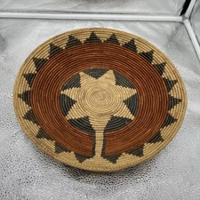 Navajo Coil Wedding Basket 20 pt Star Native American 14&rdquo;