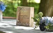 Wedding Honey Moon Fund Box With Slidable Wooden Back