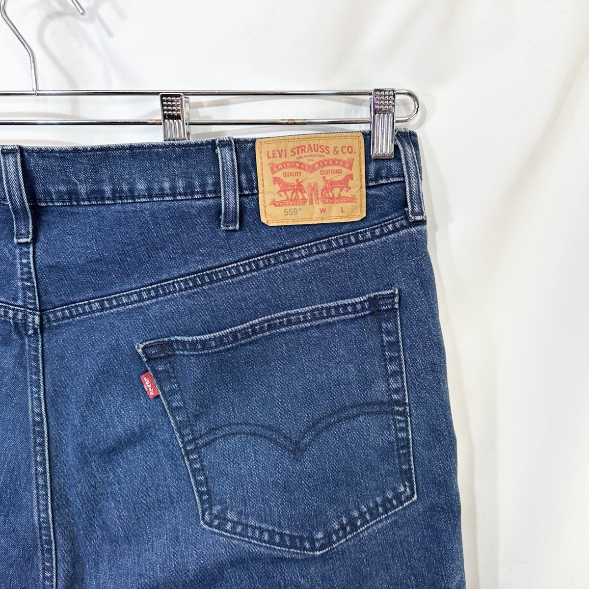 Levis 559 Mens Size 46x30 Jeans Relaxed Straight Dark Wash Denim Blue Chore F View 5