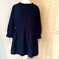 Oliver Bonas Pintuck Lace Insert Navy Mini Dress  Size 16 - RRP £69 Occasion