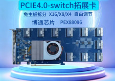 PLX88096 Expansion Card PCIe 4.0 x16 To 10X SFF-8654 SlimSAS NVMe Switch Adapter