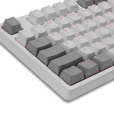 Gray White PBT Keycaps Backlit Doubleshot OEM Profile US Layout MX Set