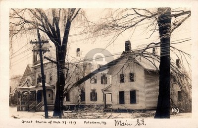 Terrible Snow & Ice Storm Potsdam NY New York NY Disaster RPPC Postcard COPY