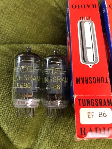 2 tubes tungsram ef86 same production nos/nib