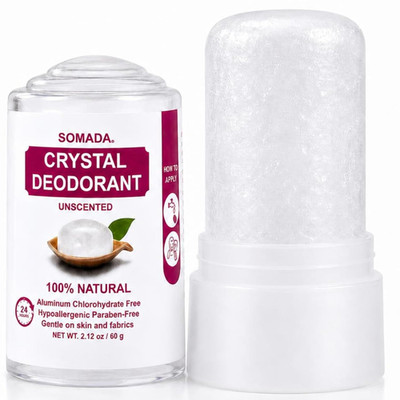 Crystal Deodorant Stick, Piedra de Alumbre, Alum Stone 2.12oz, Travel Size