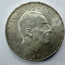 Austria Anton Bruckner 25 Schilling 1962 Silver Coin 0.800