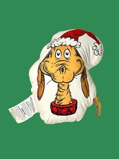 Max the Dog Dr. Seuss Grinch Christmas Holiday Head Shaped Throw Pillow 16 Inch