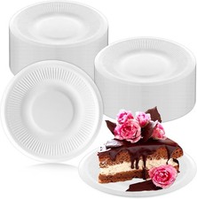 200 Pack Small Paper Plates 5 Inch, Round Disposable Sugarcane Bagasse Plate,