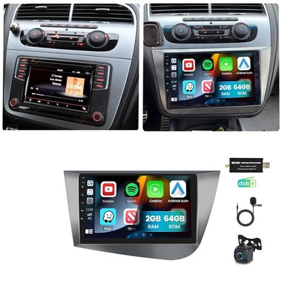 2+64GB Carplay Autoradio Für Seat Leon MK2 1P1 2005-2012 Android 15 FM DAB+ KAM