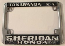 Vintage Sheridan Honda Motorcycle Dealer License Plate Frame Tonawanda NY