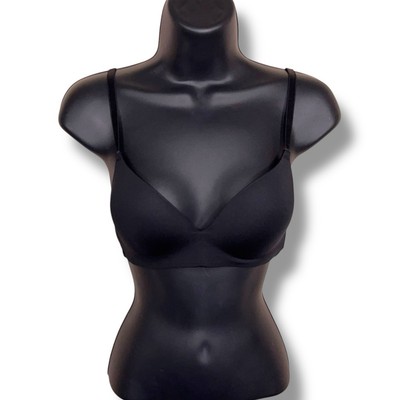 34B H&M Black Bra Wireless Lined Adjustable Straps Comfortable Seamless