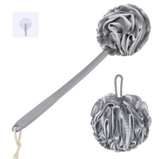 Loofah Sponge Set Back Scrubber For Shower Antislip Plastic 17" Handle Loofah On