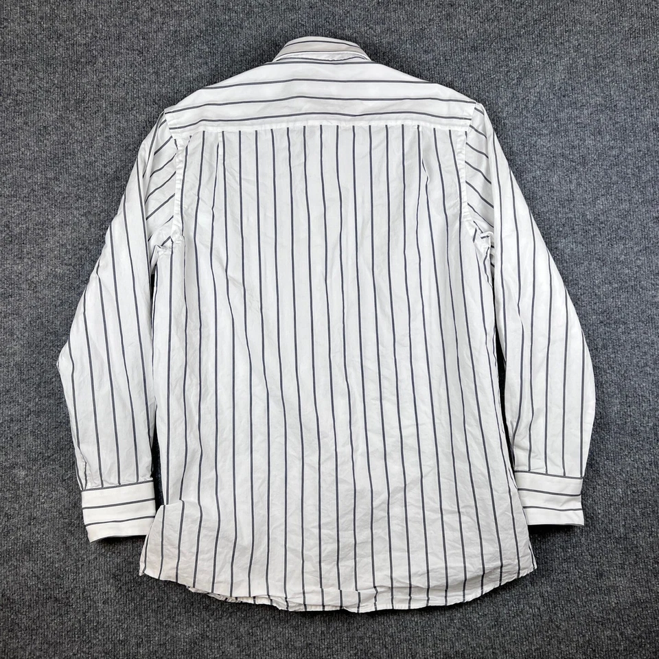 Camisa With Nothing Underneath WNU The Boyfriend para mujer M blanca a rayas abotonadas Foto 3 de 4