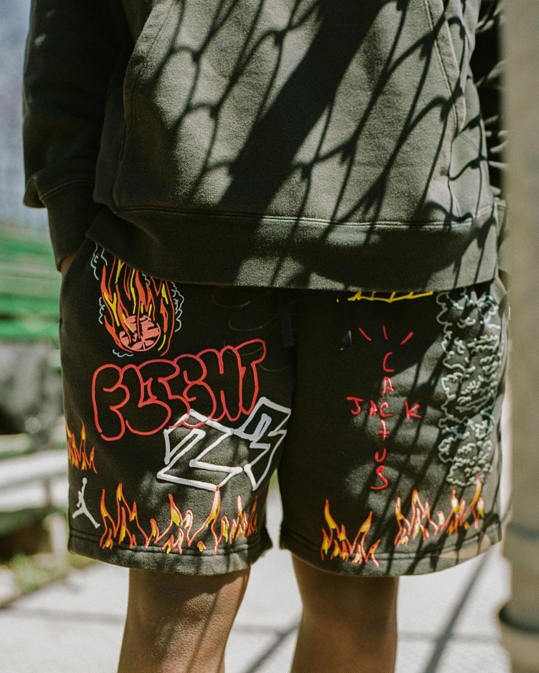 Nike x Travis Scott x Jordan brand Cotton Shorts Black Graffiti