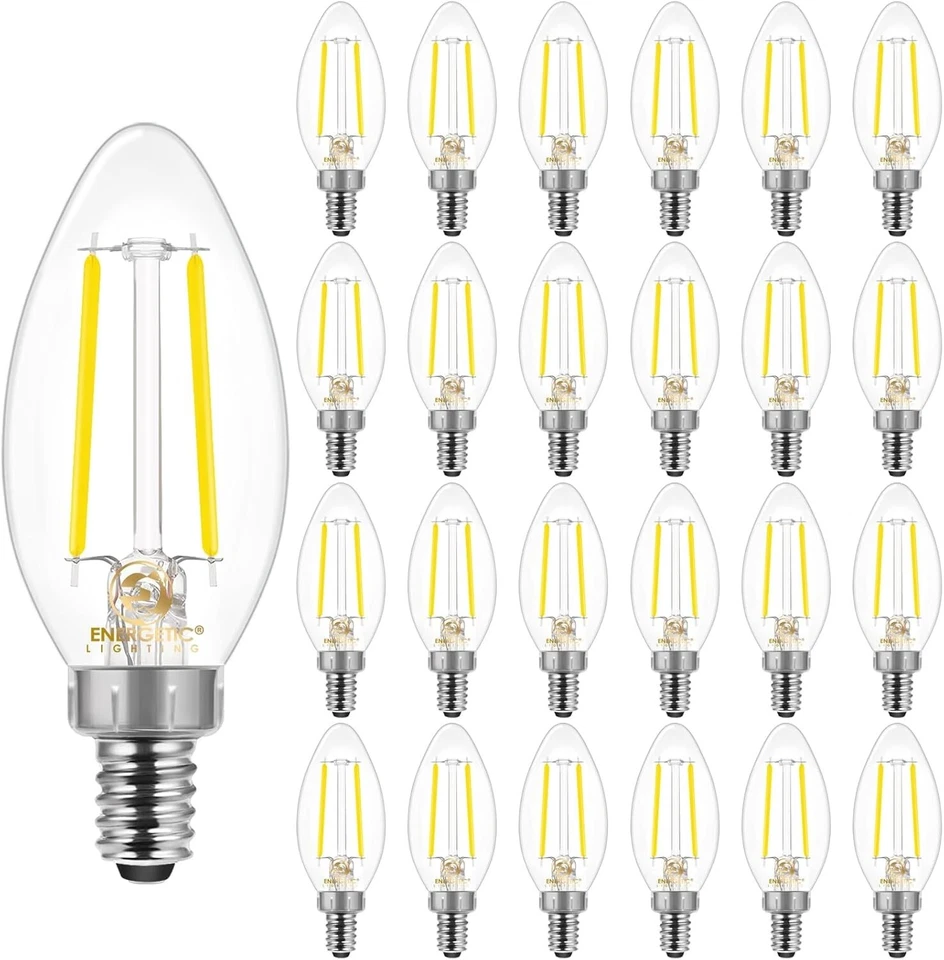 Dimmable E12 Candelabra LED Lights 5000K B10 - 24 Pack Wirelessly Styled - Image 3 of 4