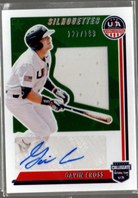 2022 USA Baseball Stars Stripes Sil Mat Jerseys Gavin Cross Auto Jersey /199