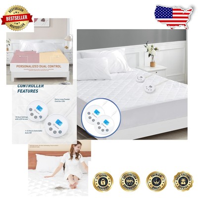 Ultra Comfortable King Mattress Pad with Dual Controls for Personalized Warmth