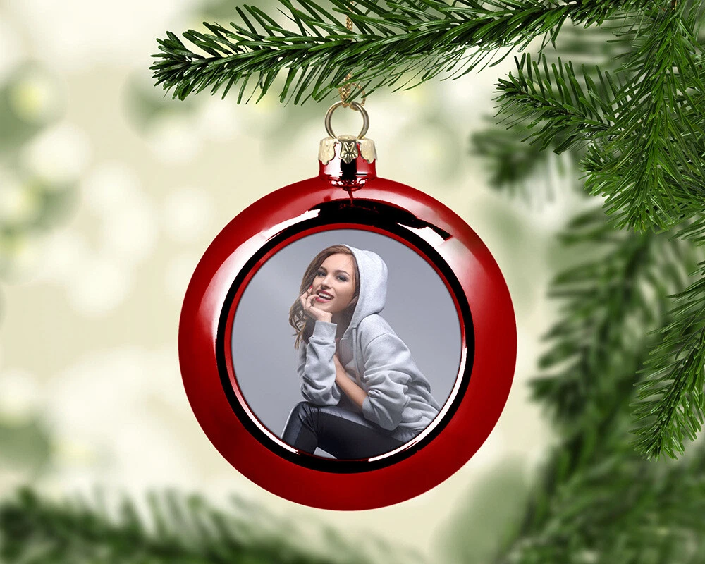 PieffeLine Palla in Plastica di Natale Decorazione addobbo Personalizzata con Foto Stampata all'Interno Diametro Palline (10cm