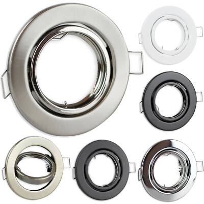 10x Einbaurahmen Set GU10 schwenkbar rund Rahmen Einbauleuchte Spot LED Halogen