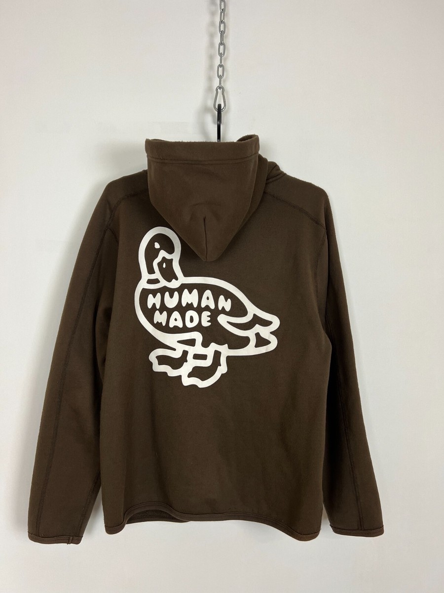 Human Made Duck Brown Zip-Up Flecce Hoodie sz M | eBay