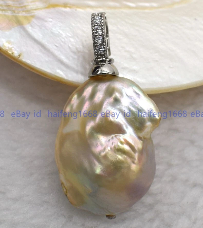 Natürlich Mehrfarbig Barock Perle Halskette Anhänger Für Handgefertigt Schmuck - Bild 4 von 4