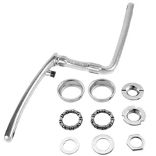 PRO+ 175MM LONG BICYCLE HEAVY-DUTY ONE PIECE FLAT STYLE CRANK CHROME W/ B.B