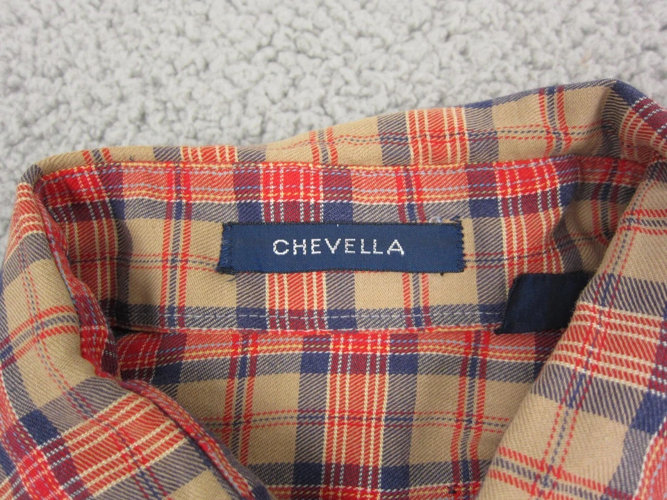 Vintage Arrow Chevella Shirt Adult 38 Medium Red Brown Plaid 80s Cobain Mens - Image 3 of 4