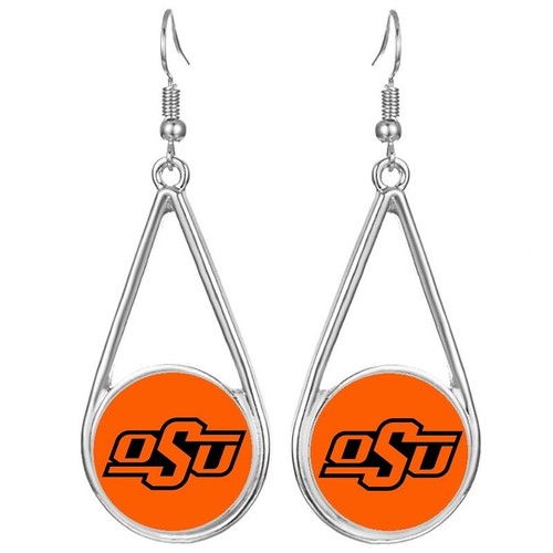 OSU Oklahoma State Womens Silver Drop Dangle Earrings w Gift Pkg D29
