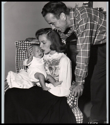 HUMPHREY BOGART + LAUREN BACALL PORTRAIT BABY BOY 1949 BERT SIX ORIG ...