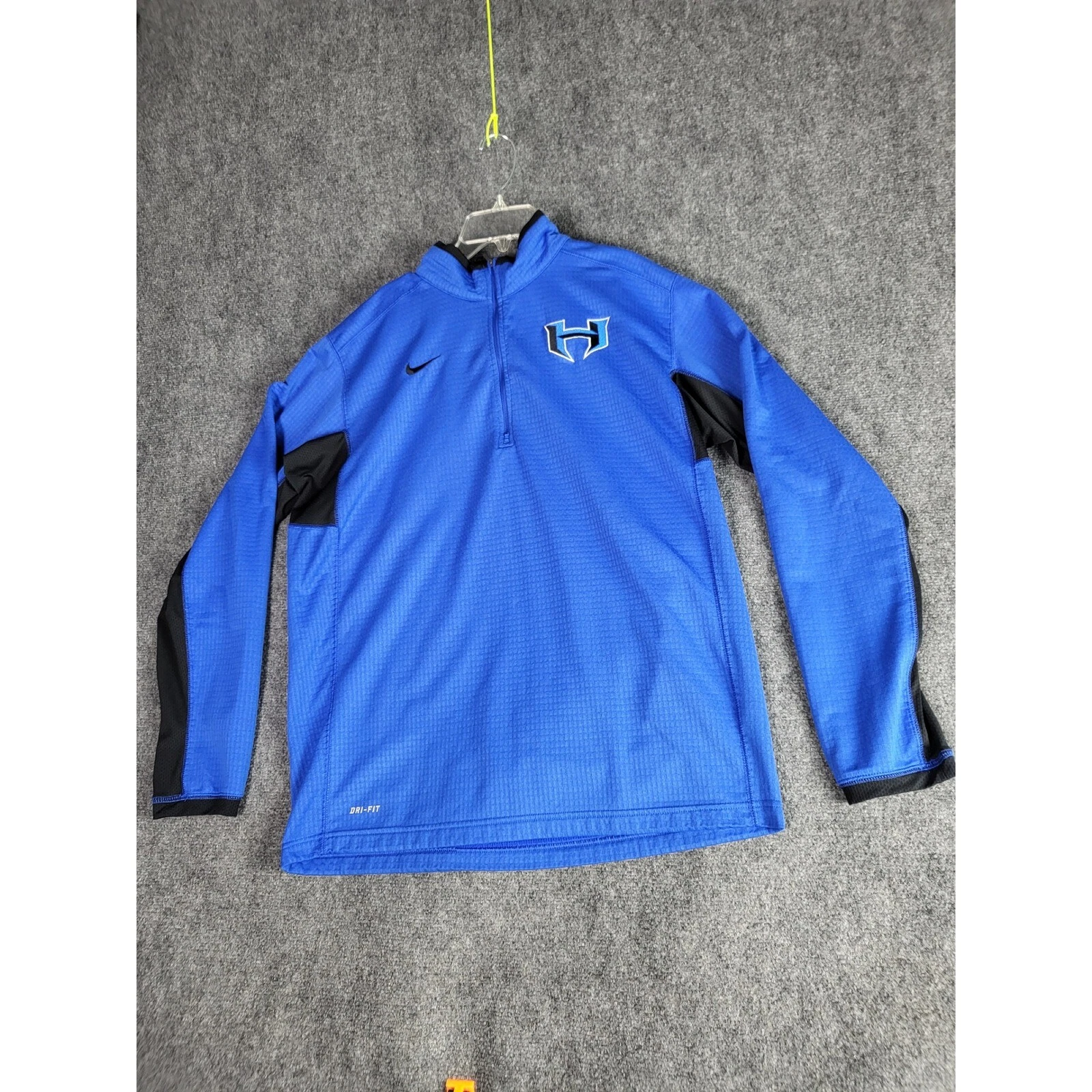 Nike Dri-FIT Pullover Half Zip Athletic Training Top Blue Black Mens Sz L Sporty