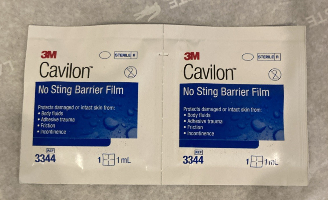 3M 3344, Cavilon, No Sting Barrier Film Wipes 1 ml - 30/BX, Exp. 2027 or 2028