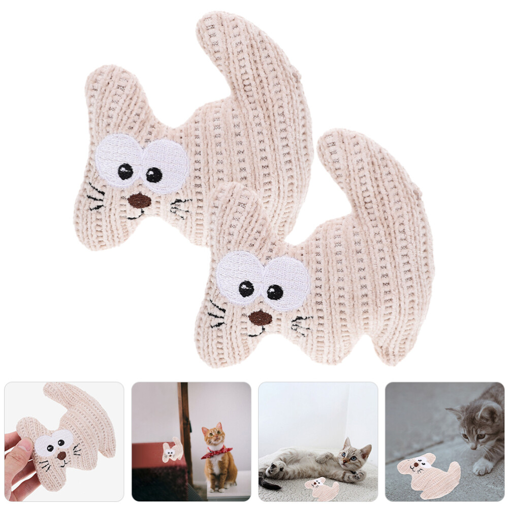 2pcs Plush Catnip Toys Kitten Catnip Cartoon Chew Toy Cat Teeth
